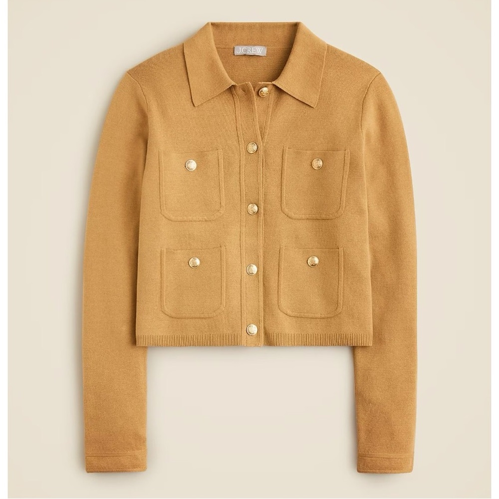 Women's Tan Collared Cardigan